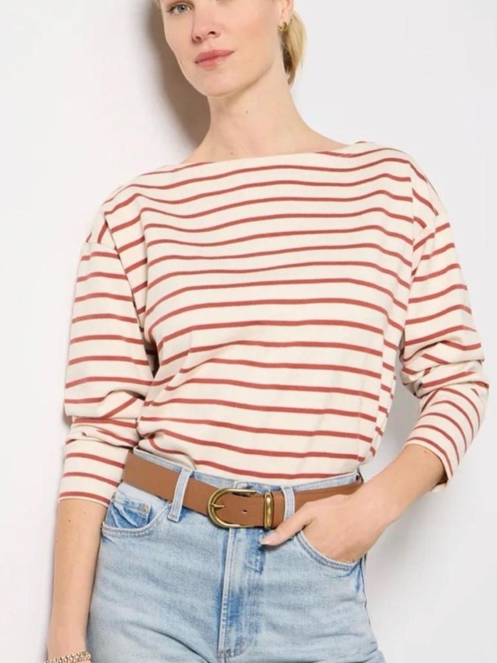 FAHERTY ⭐️ NWT Striped Boatneck Top